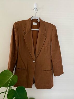 Review Brown Women's Single-Button Blazer